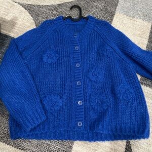 Blue Women's Cardigan Sweater
